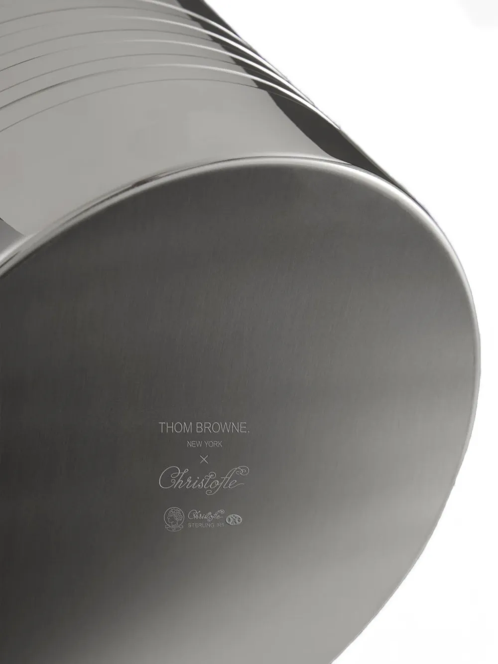 Thom Browne X Christofle 4-bar Ribbed-handle Champagne Bucket In Silver