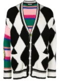 BARROW patterned-intarsia panelled cardigan - Black