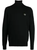 Fred Perry logo-embroidered roll-neck jumper - Black