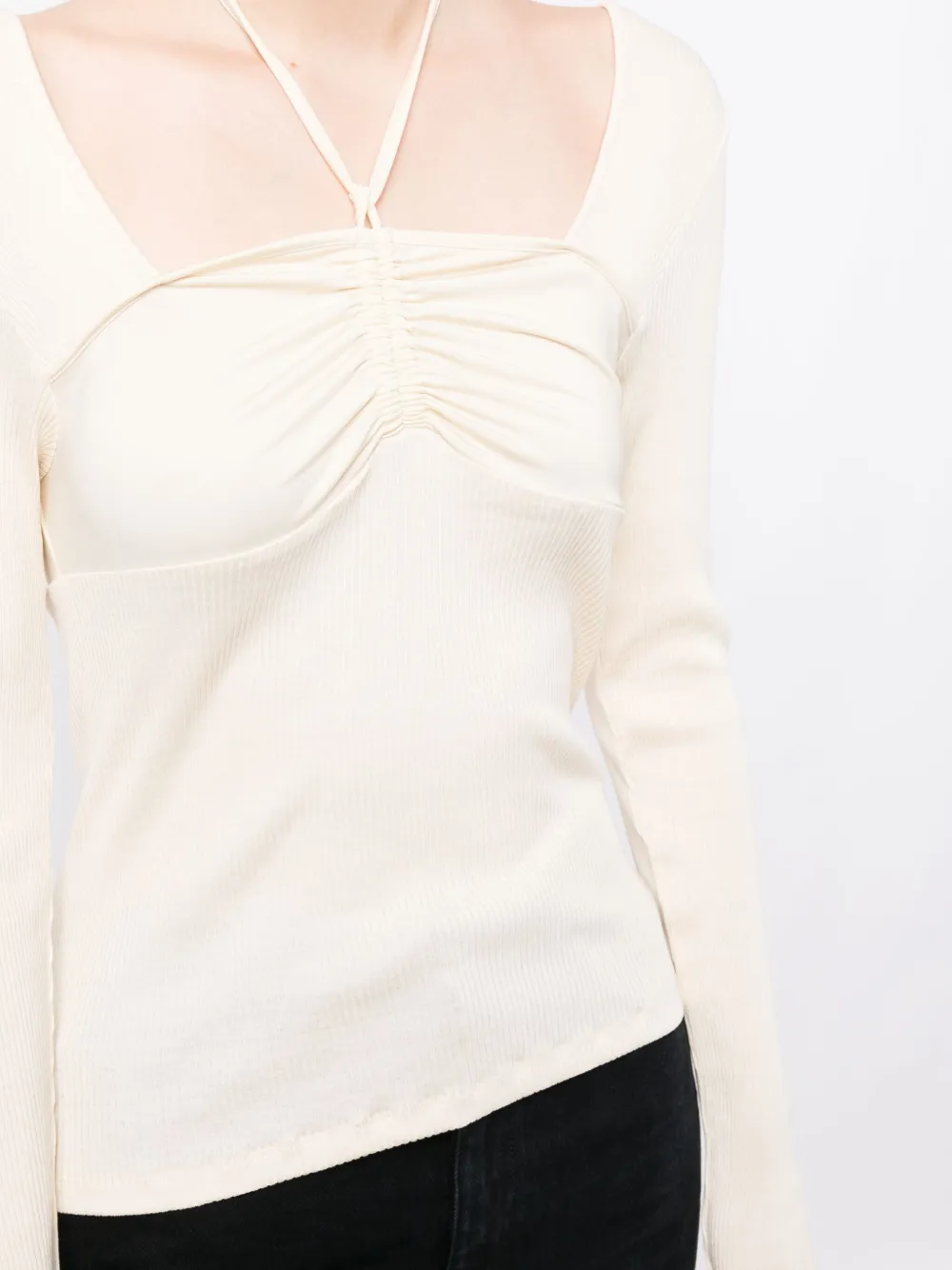 Operasport Long-sleeves Silk Top In White