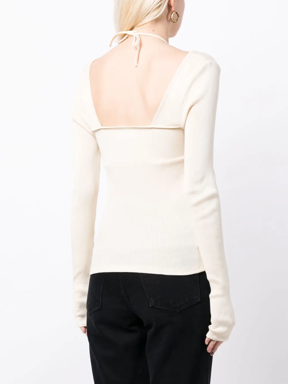 Operasport Long-sleeves Silk Top In White