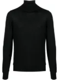 Tagliatore roll-neck fine-knit jumper - Black
