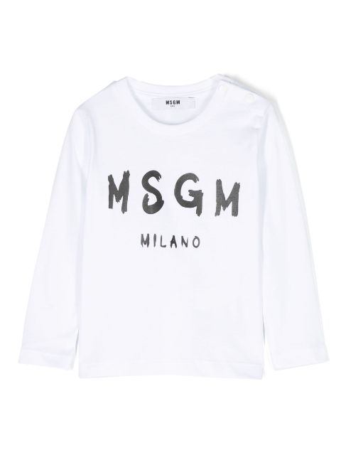 MSGM Kids logo-print long-sleeve T-shirt