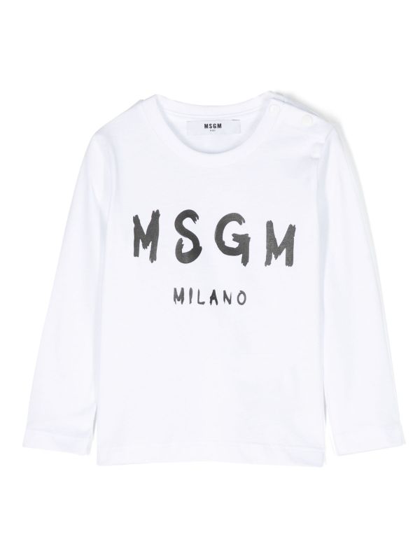 MSGM Kids logo-print long-sleeve T-shirt - Farfetch