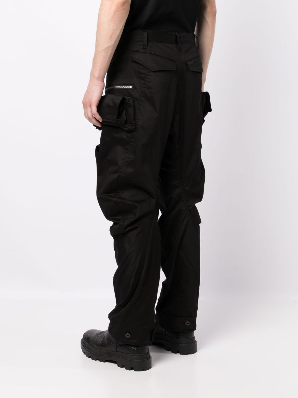 satin cargo tapered trousers