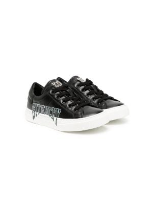 Givenchy Kids' Silver Metallic Monogram Velcro Trainers In Grey