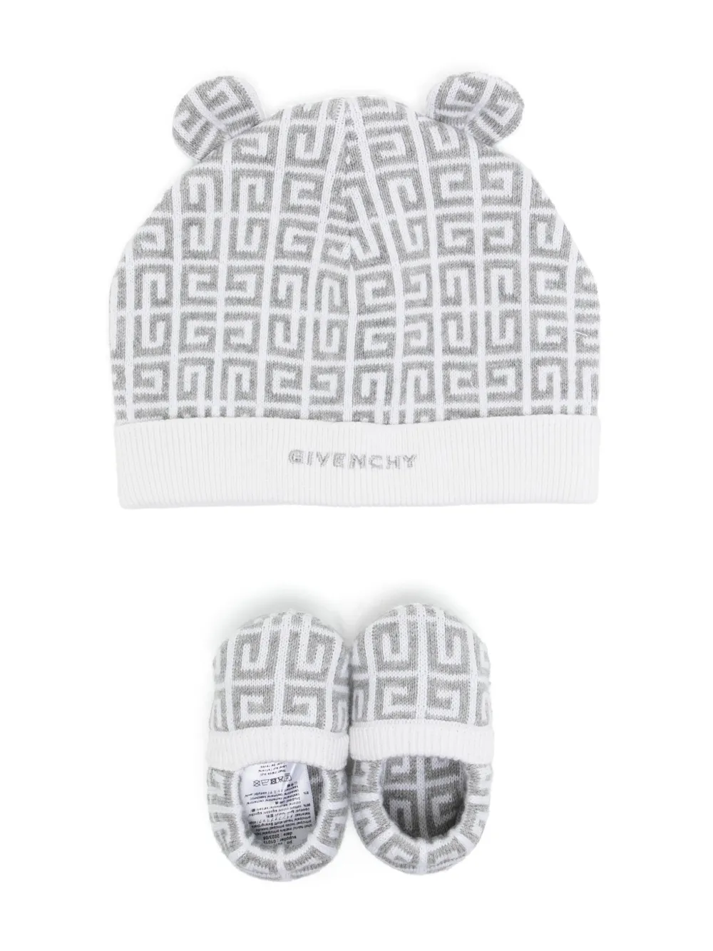 Givenchy Kids 4G-jacquard knitted hat set Wit