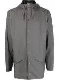 Rains drawstring-hood press-stud parka coat - Grey
