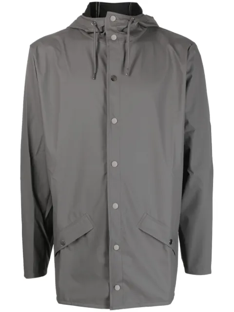 Rains drawstring-hood press-stud parka coat