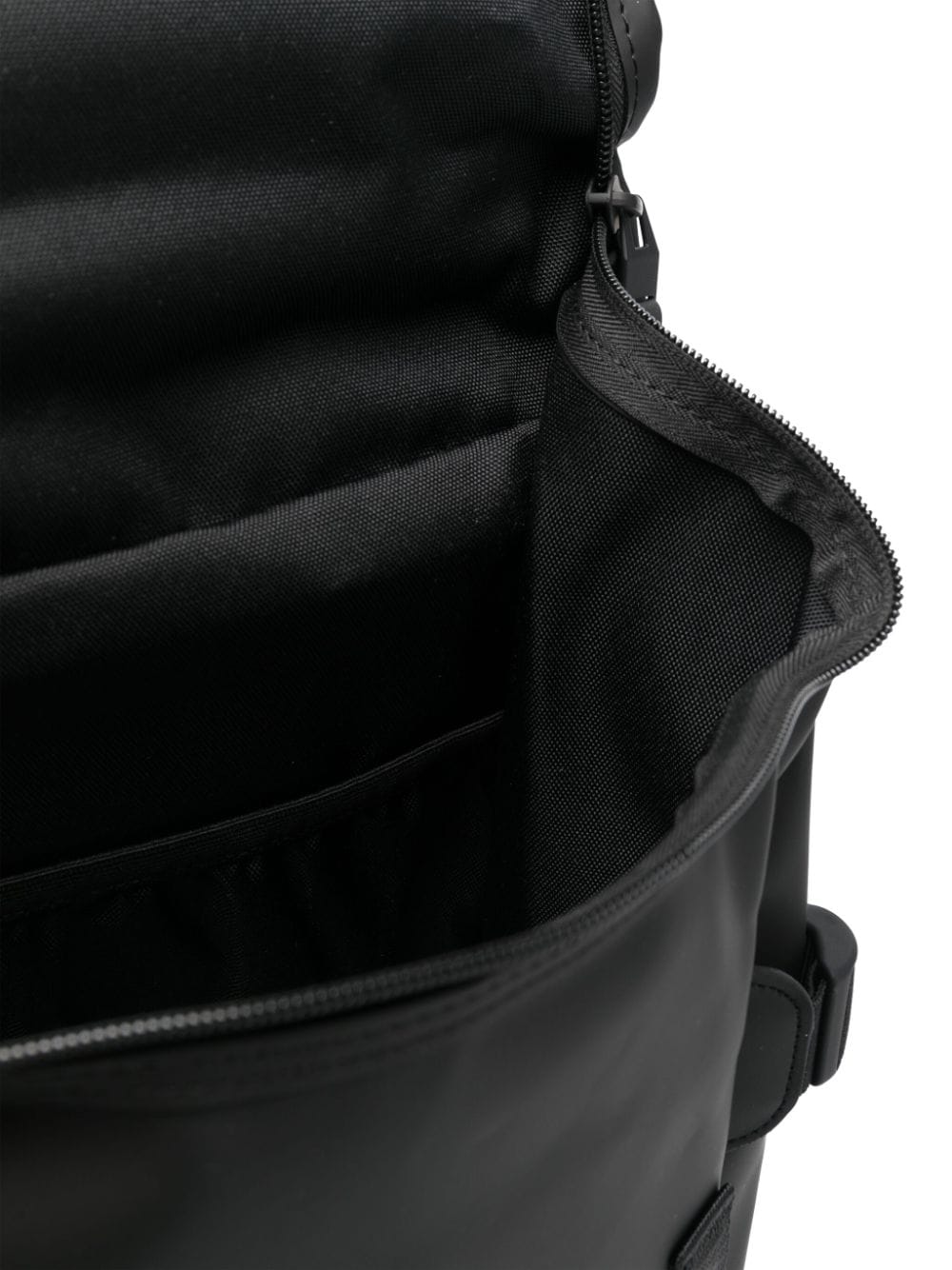 Shop Rains Logo-strap Buckle-fastening Backpack In Schwarz