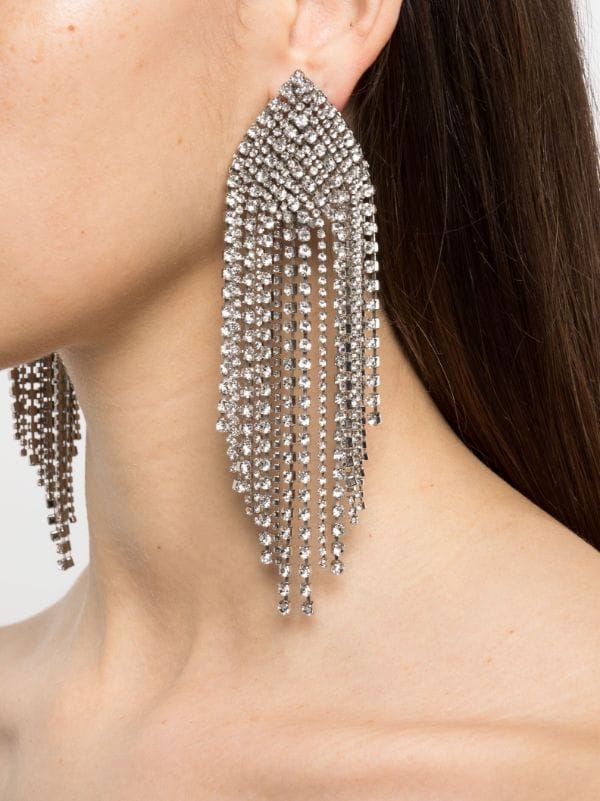  Iconic Silver tone Crystal Hook earrings: Dangle Earrings:  Clothing, Shoes & Jewelry