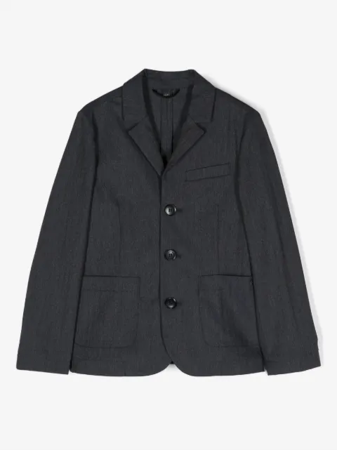 Emporio Armani Kids blazer boutonné à plaque logo