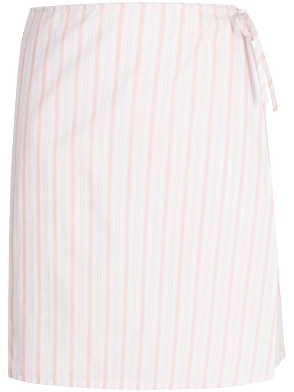 Operasport Striped Recycled-cotton Skirt In White