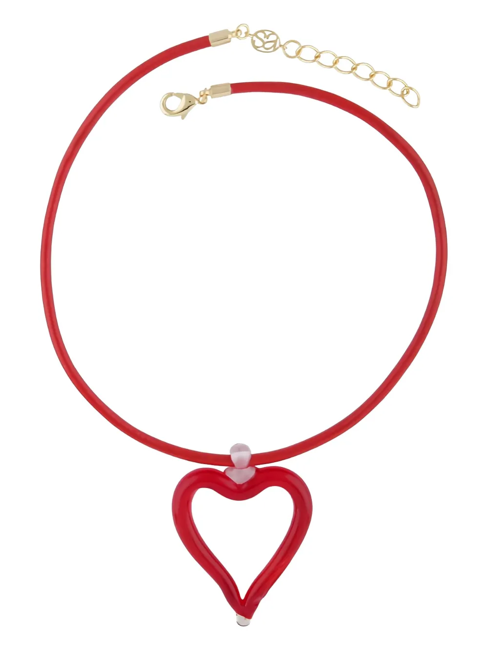 Sandralexandra Xl Heart Of Glass Cord Necklace In Red
