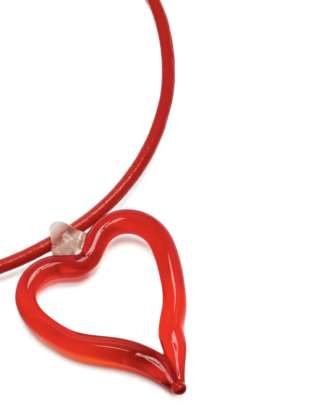 Sandralexandra Xl Heart Of Glass Cord Necklace In Red