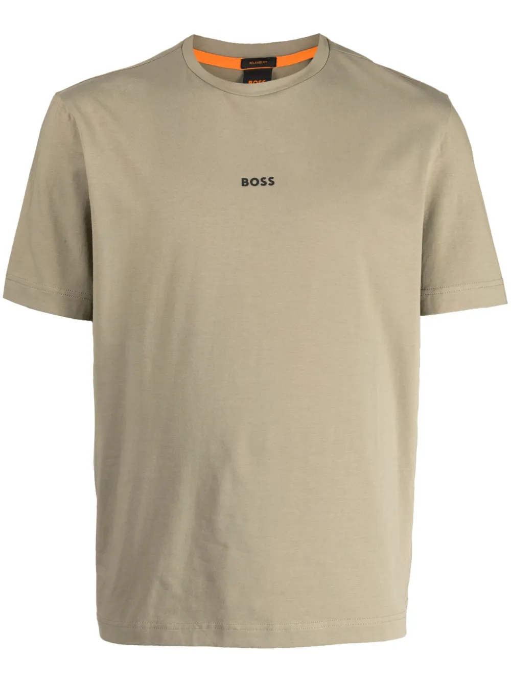 BOSS logo-print crew-neck T-shirt | Green | Image 1