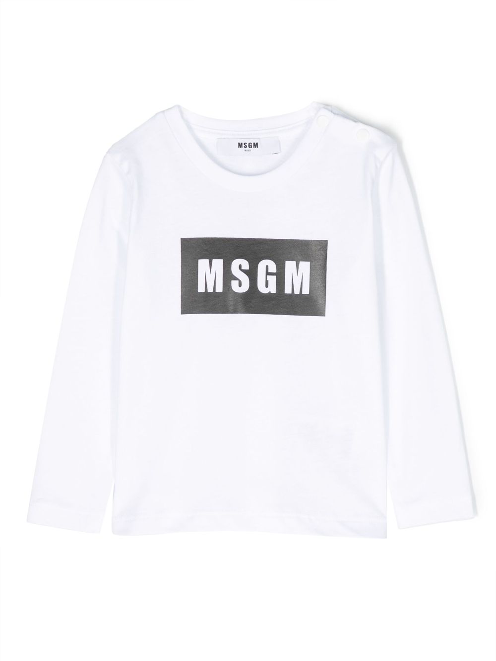 MSGM Kids logo-print cotton sweatshirt - White