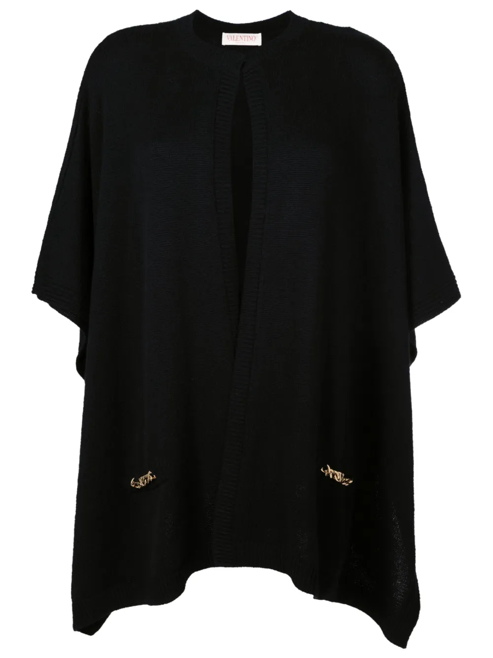 Valentino Garavani chain-link cashmere cape | Black | Image 1