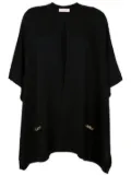 Valentino Garavani chain-link cashmere cape - Black