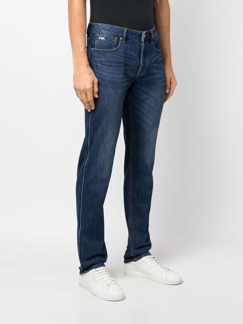 Emporio Armani logo-patch cotton jeans Men