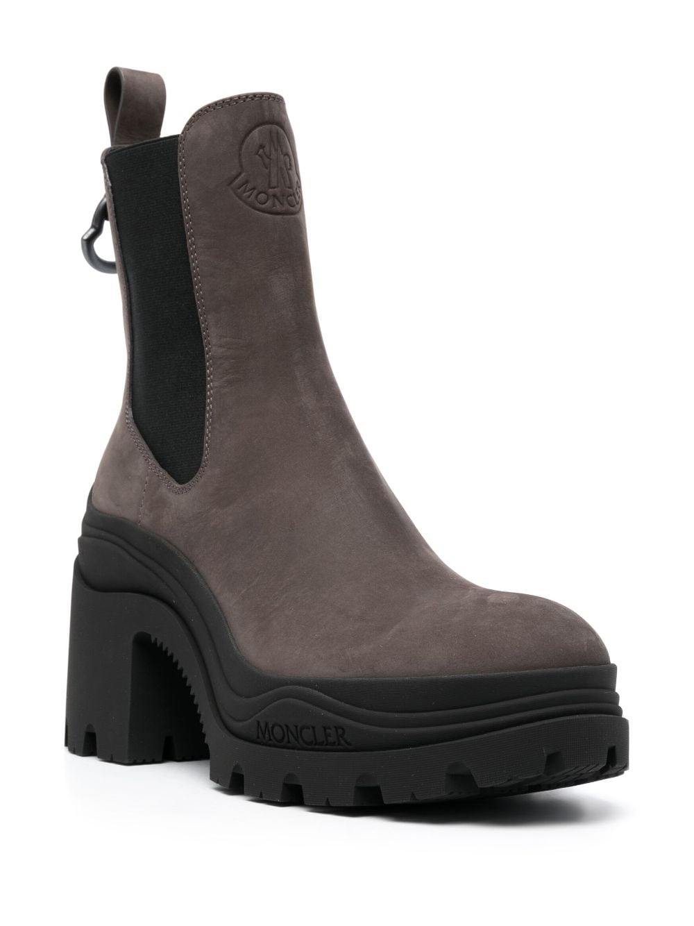 Moncler elasticated-ankle ridged-sole boots - Bruin