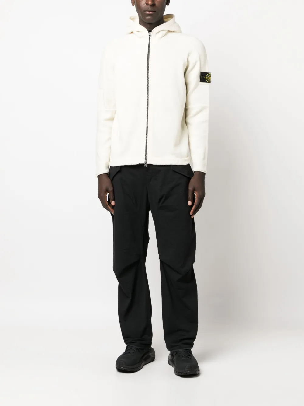 Stone Island Hoodie met logopatch - Beige
