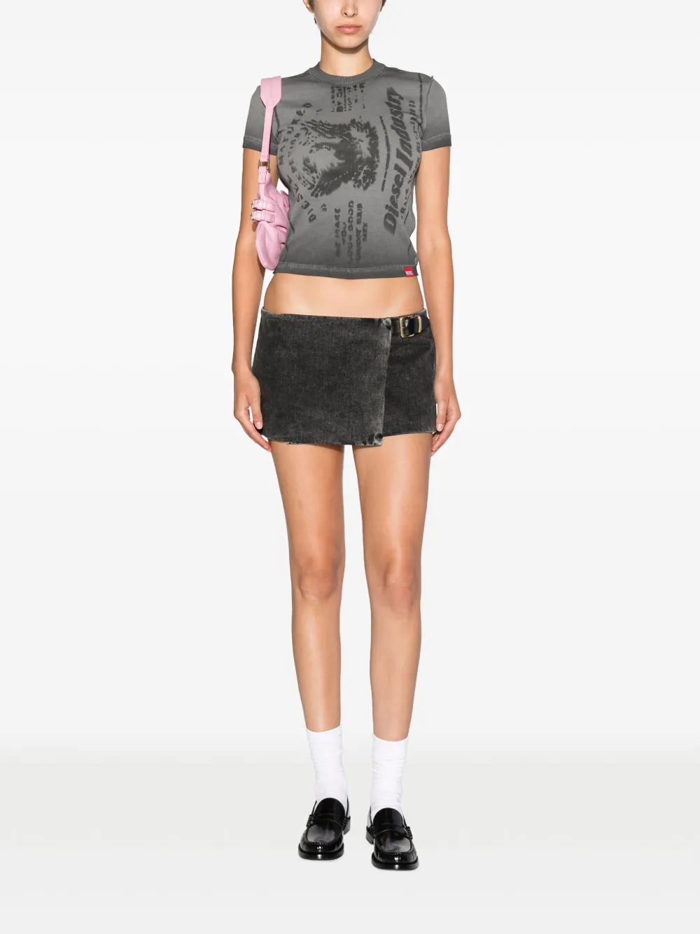 Miu Miu Mini-rok met gesp - Zwart