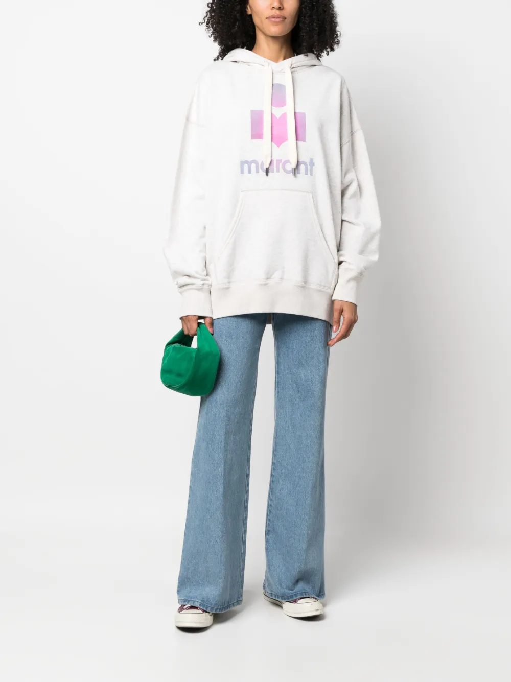 MARANT ÉTOILE Mansel logo-print hoodie - Beige