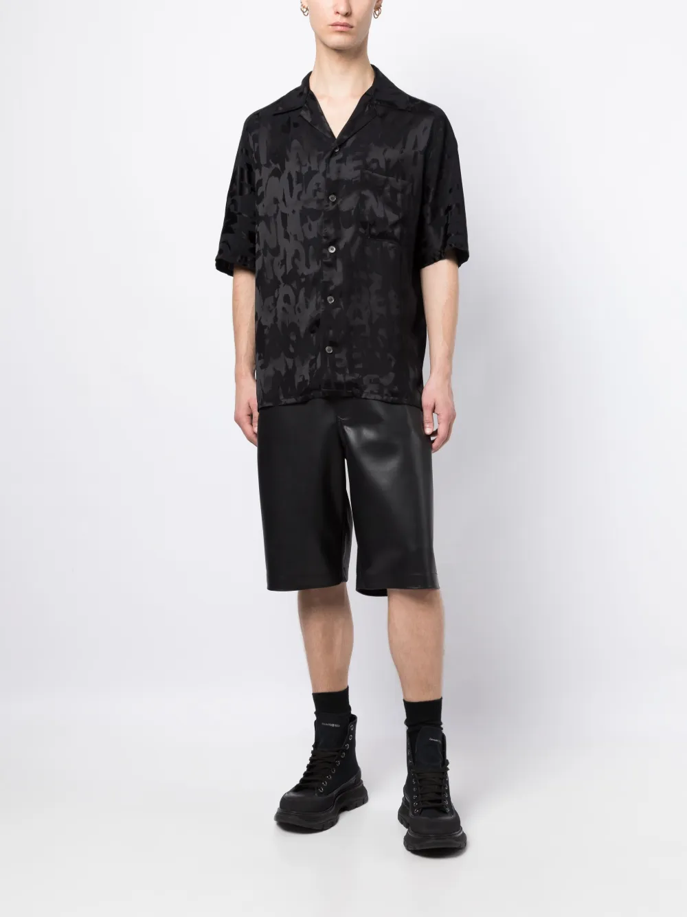Alexander McQueen Overhemd met korte mouwen - Zwart