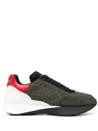 Alexander McQueen logo embroidered lace up Sneakers Farfetch