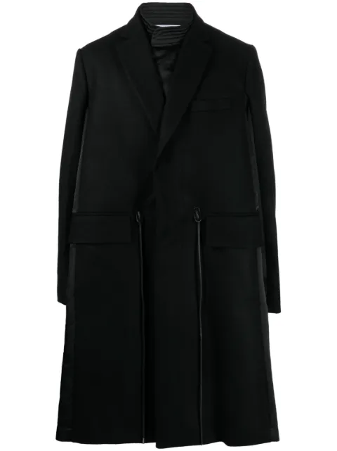 sacai drawstring-waist wool coat