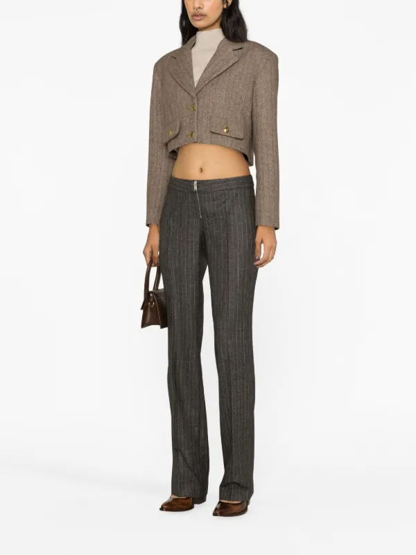 【送料&関税込】Stella McCartney Wool Trousers Stella McCartney low-rise Wool Trousers | Grey | FARFETCH