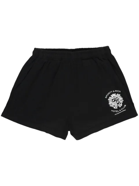 Sporty & Rich Hotel Disco logo-embroidered shorts