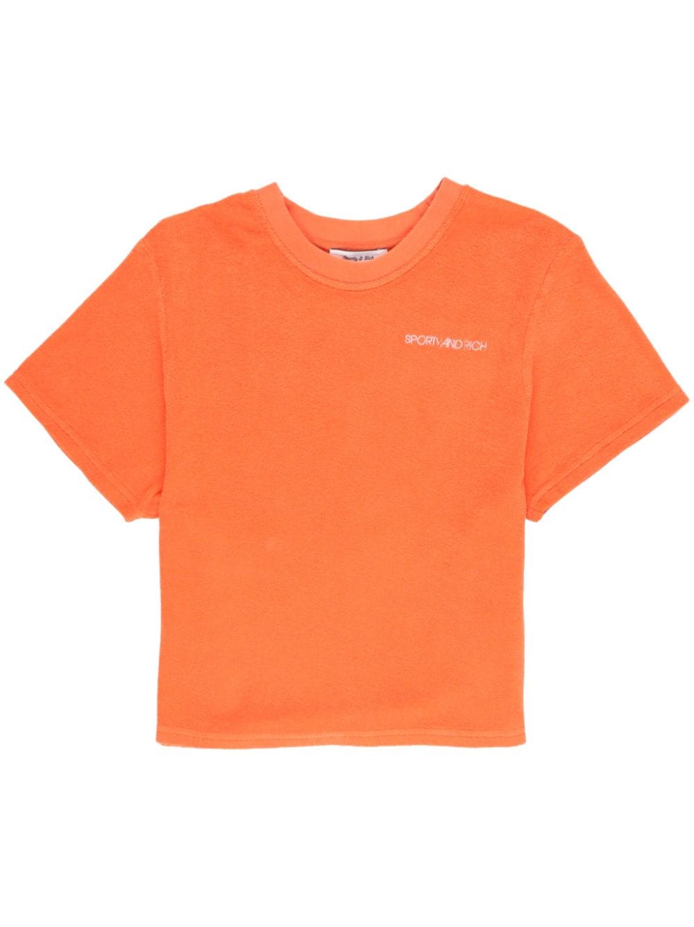 Sporty And Rich Logo-embroidered Cotton T-shirt In Orange