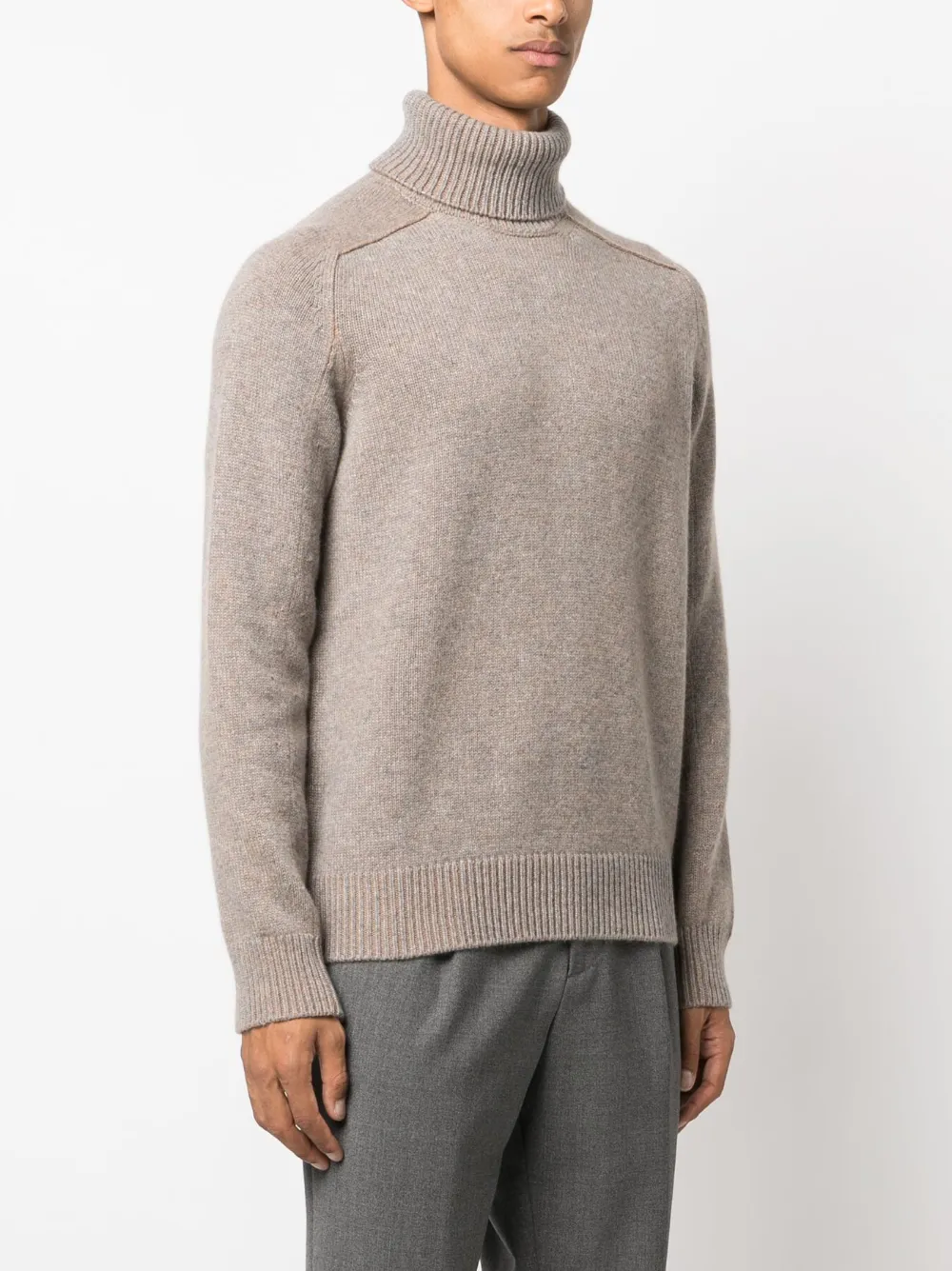  Zegna Roll-neck Cashmere Jumper - Neutrals 