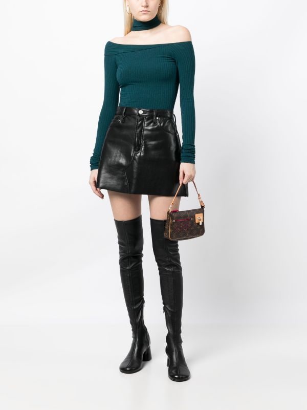 Louis Vuitton Leather Mini Skirt