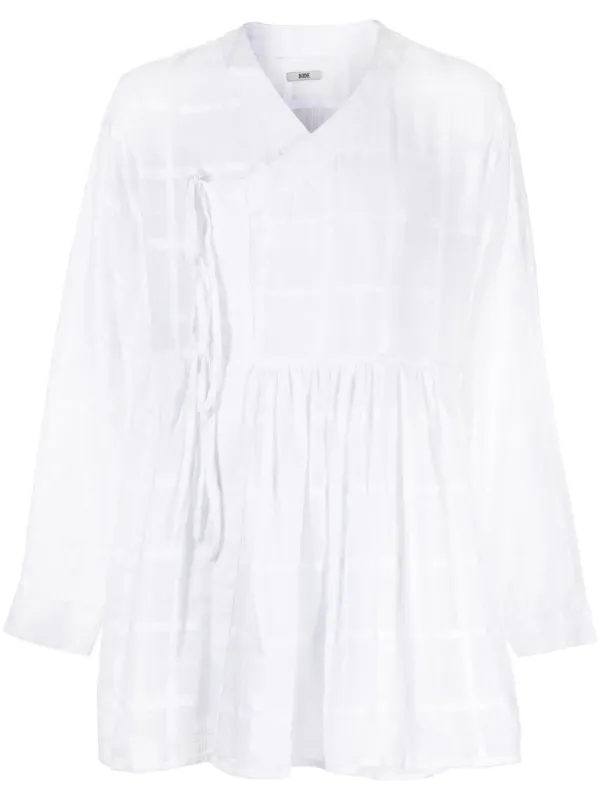 Bode Off-centre Cotton Shirt in White