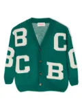 Bobo Choses logo-jacquard cardigan - Green