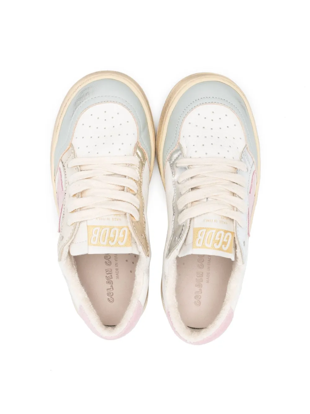  Golden Goose Kids Ballstar Goatskin Sneakers - Neutrals 