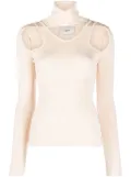 Coperni cut-out ribbed sweater - Neutrals