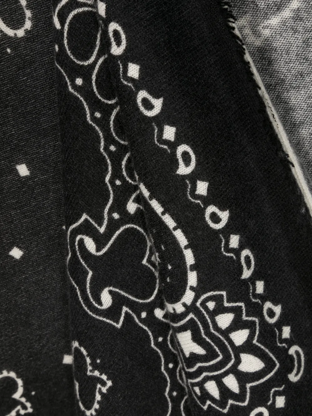 Kujten Hachiko Paisley-print Cashmere Scarf In Black