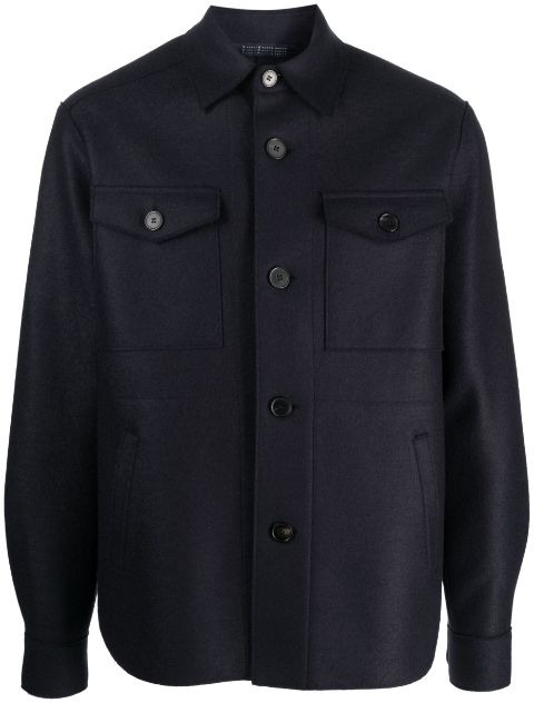 Harris Wharf London button-down wool shirt jacket