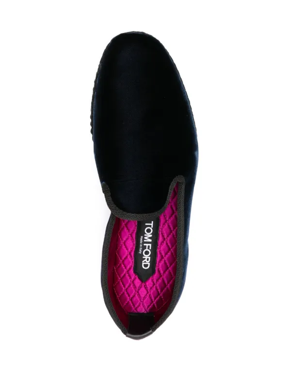 TOM FORD Velvet slip on Slippers Farfetch