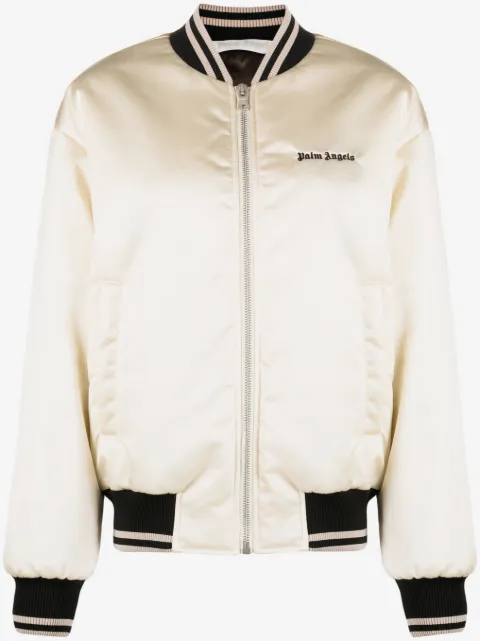 Palm Angels logo-print bomber jacket
