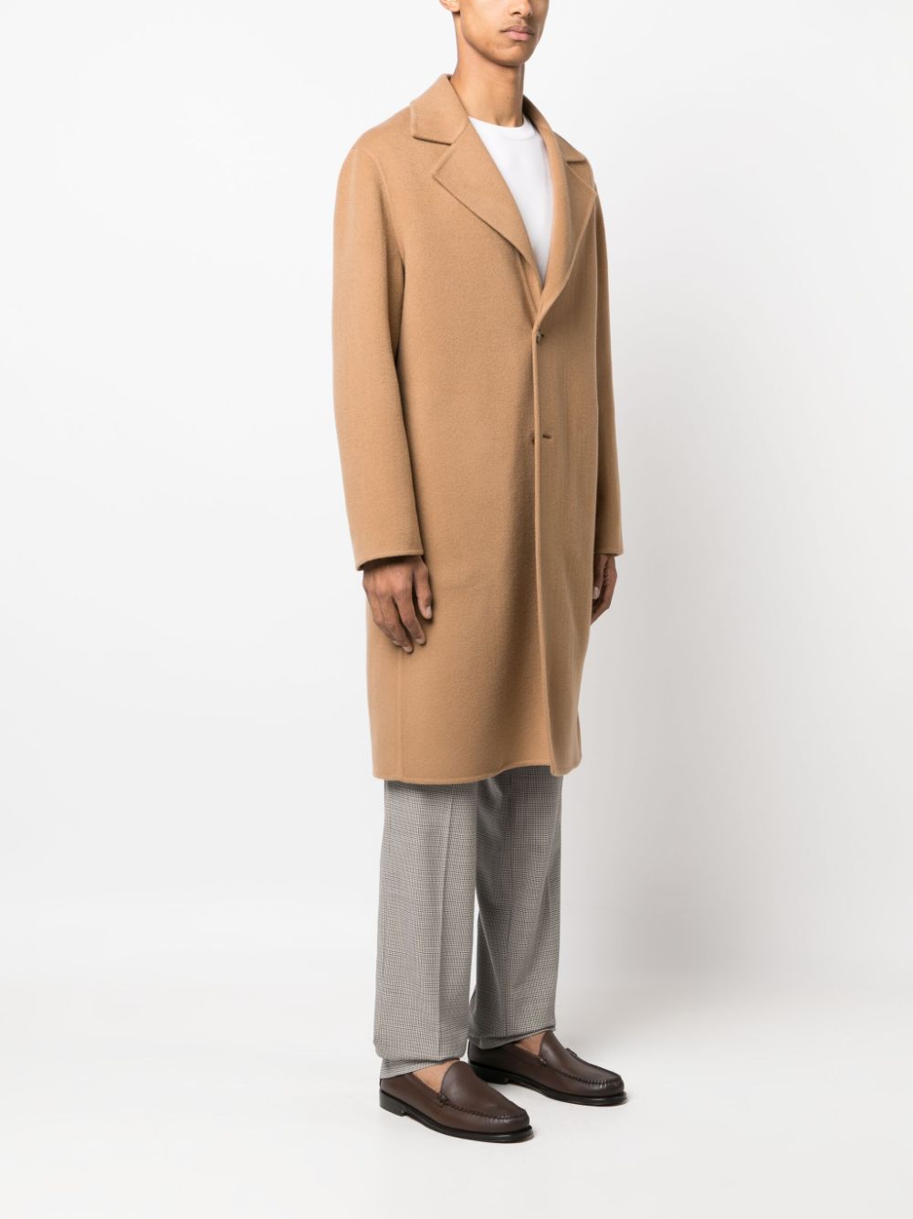 Shop Lardini Long-sleeved Single-breasted Coat In Neutrals