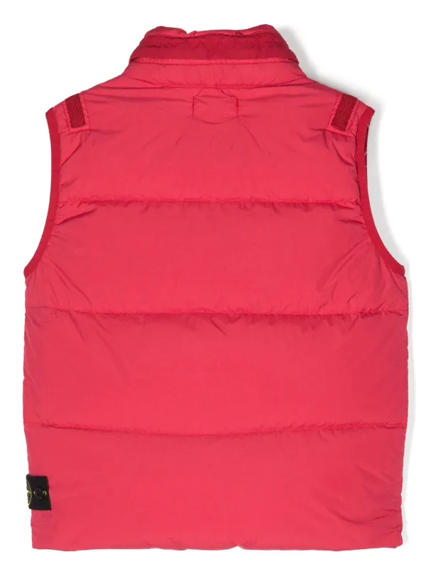 Stone Island Junior Gefütterte Weste Mit Kompass-Patch Rot