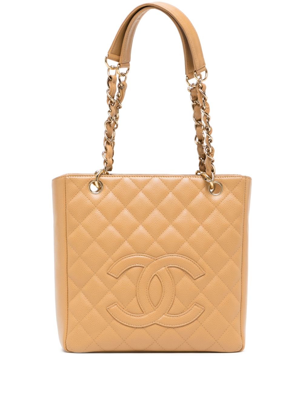 Pre-owned Chanel 2005 Petite Shopping Tote Bag In Neutrals