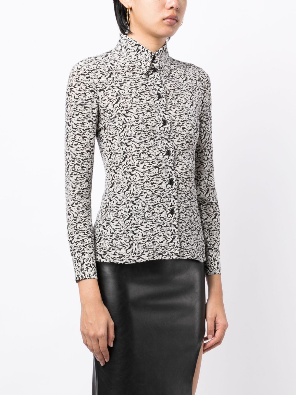 CHANEL 2003 city-print silk shirt Women