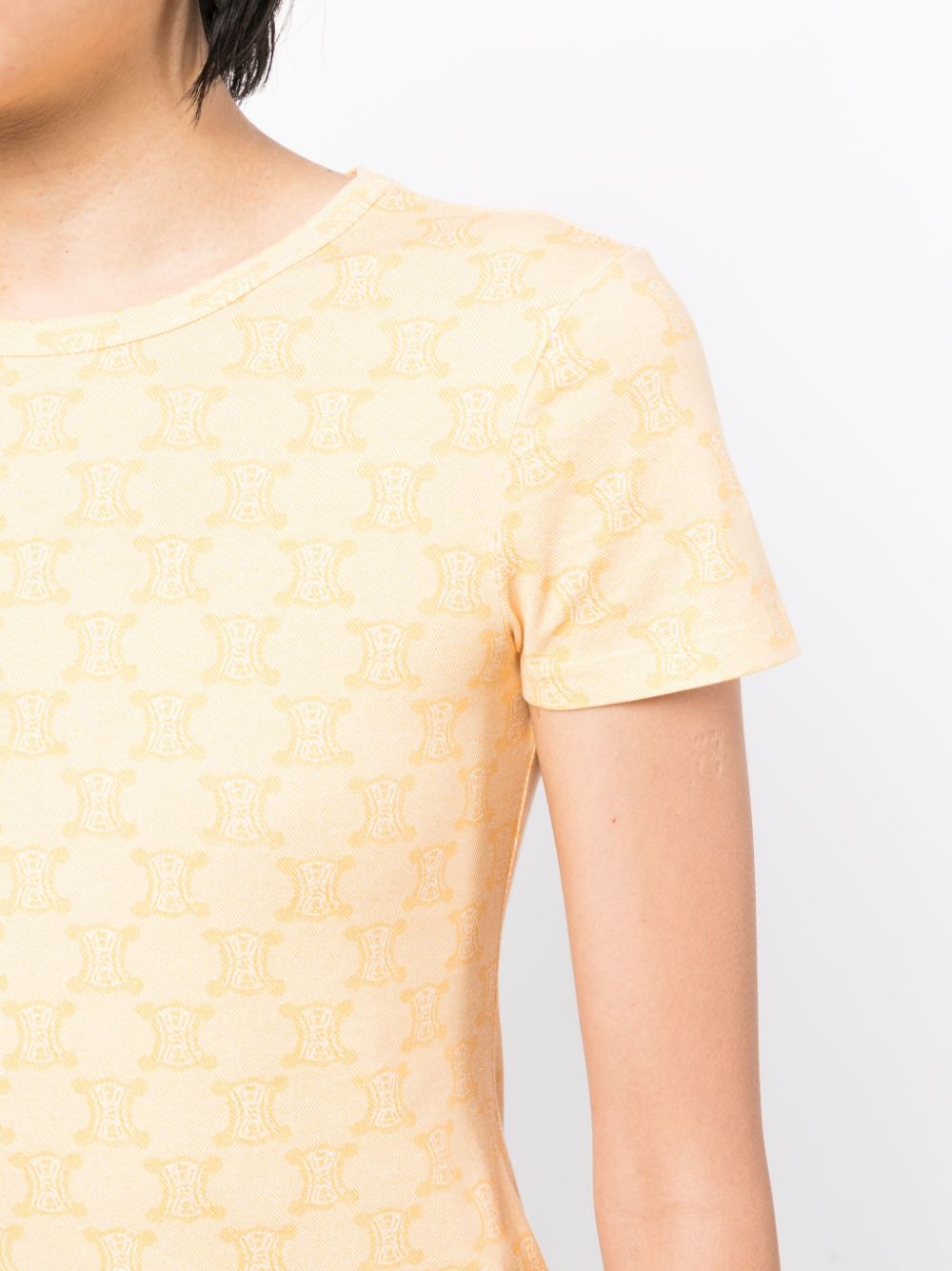 Pre-owned Celine 1990-2000s Macadam-print T-shirt In Yellow