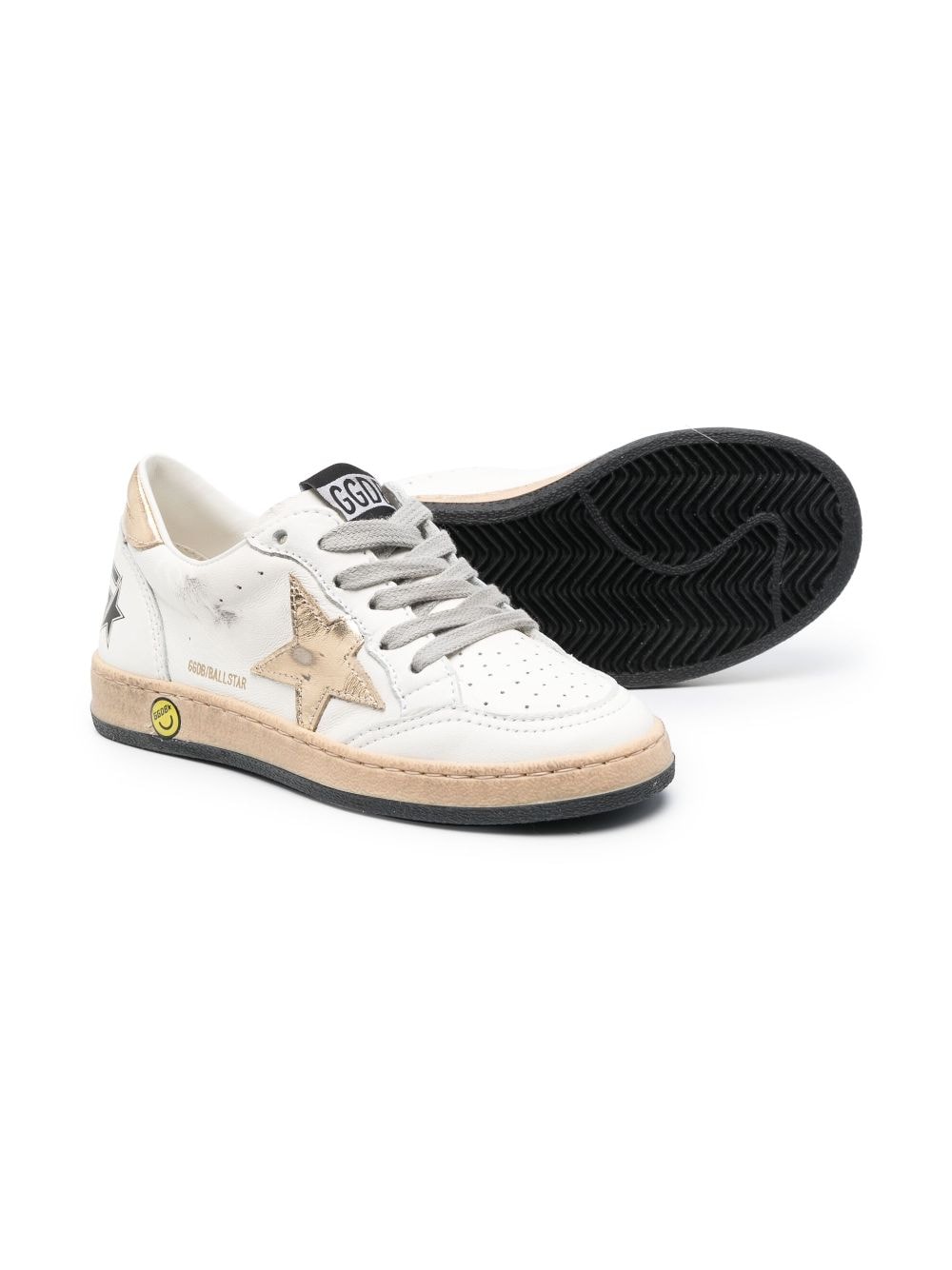 Golden Goose Kids Ballstar leather sneakers - Wit